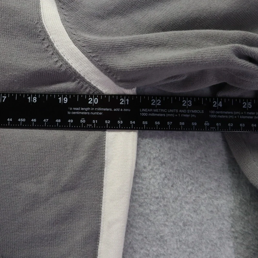 Banana Republic Hoodie Mens Large Full Zip Knit Jacket Gray‎ White Long Sleeve